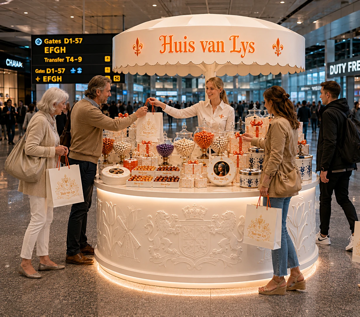 Huis van Lys retail licensing kiosk at Amsterdam Airport Schiphol